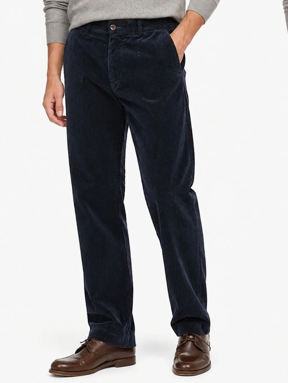 Polo Ralph Lauren Corduroy Pants Mens 33x32 Navy Preston Straight Casual.